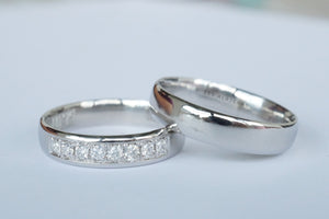 Our exquisite collection made with platinum and natural diamond half eternity design will surely make a statement on your wedding day. With superior craftsmanship and a timeless look, you'll be sure to cherish this ring for years to come. Make your love last a lifetime with our exquisite Liam Platinum Wedding Ring! Our exquisite collection made with platinum and natural diamond half eternity design will surely make a statement on your wedding day. With superior craftsmanship and a timeless look, you'll be sure to cherish this ring for years to come. Make your love last a lifetime with our exquisite Liam Platinum Wedding Ring!
