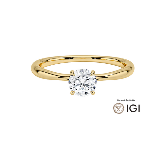 1 carat Lab-grown Round Diamond in Yellowgold Setting