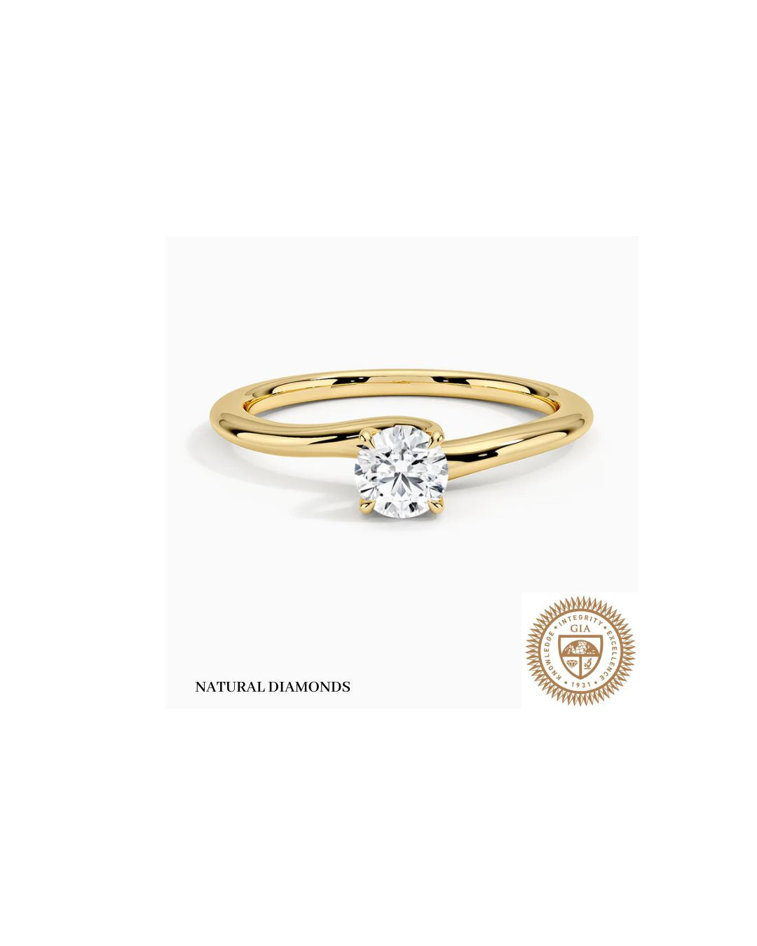 Daffodil  Round Diamond Engagement Ring