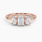 Aster Three Stone Diamond Engagement Ring