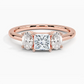 Aster Three Stone Diamond Engagement Ring