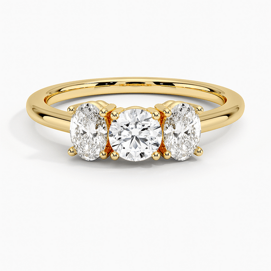 Capella Three Stone Round Diamond Engagement Ring