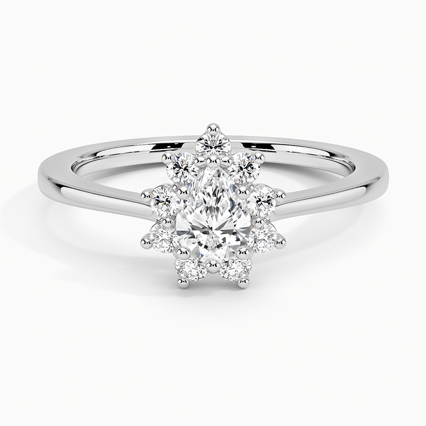 Sunflower Halo Diamond Engagement Ring