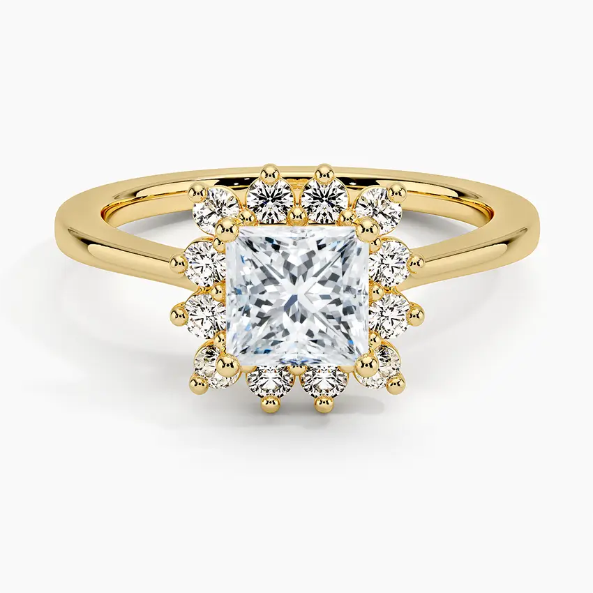 Sunflower Halo Diamond Engagement Ring