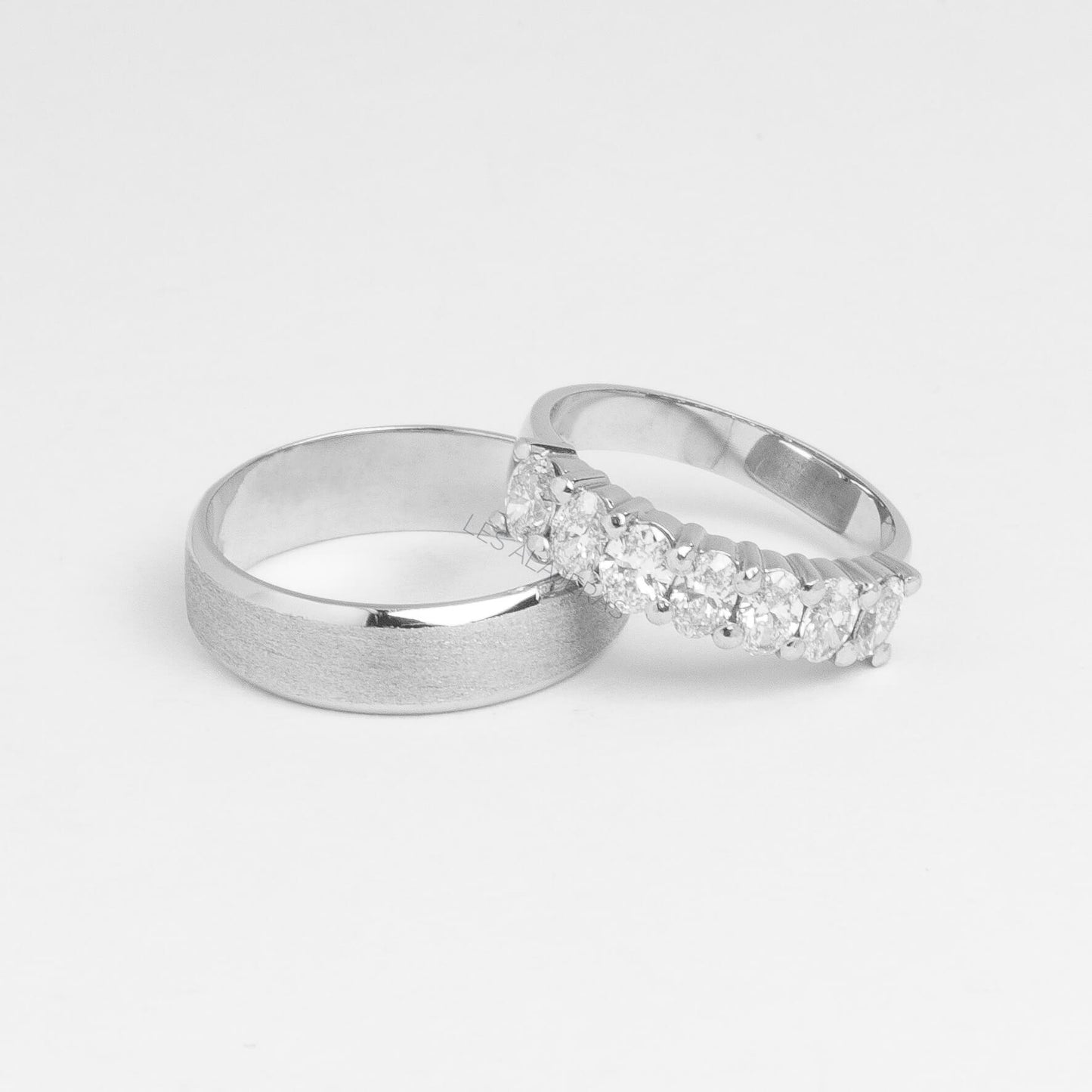 Odette Oval Shape Half Eternity Wedding Rings